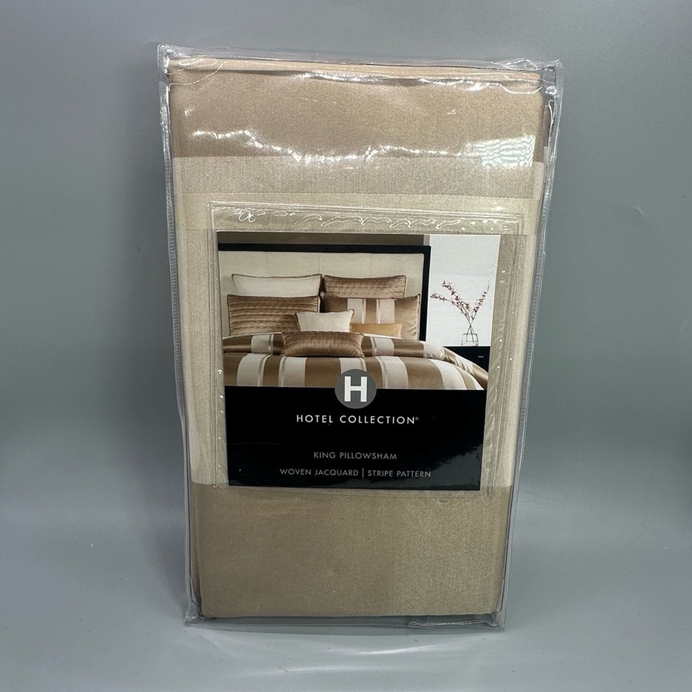 Hotel Collection Bold Stripe Pattern King Pillow Sham Rayon/Poly/Cotton NEW